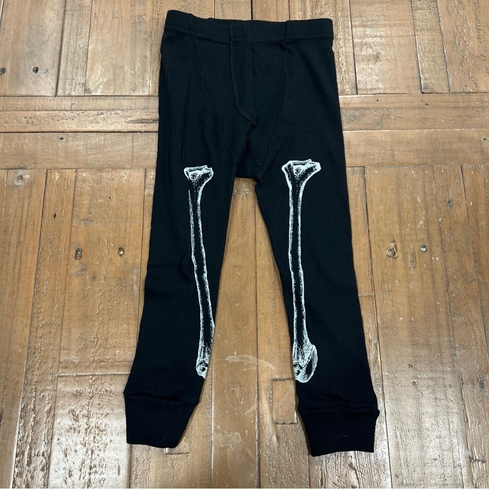 Nununu Smile Loungewear Set Kids 3-4 Years Ribbed Edgy Unisex New Black Skeleton - Picture 7 of 9